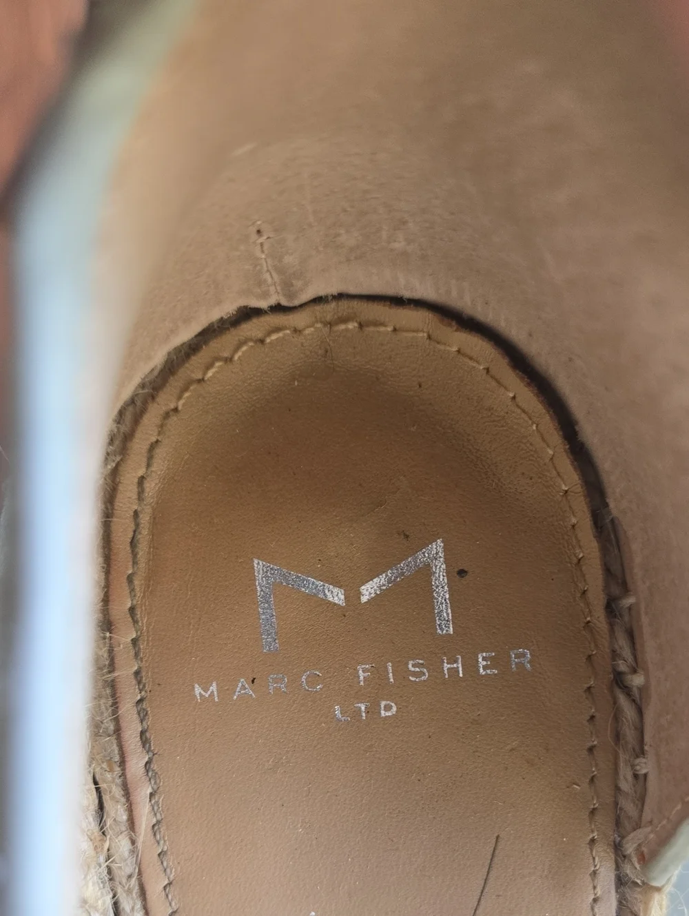 Marc Fisher Lalida Metallic Silver Espadrille Wedge Size 8
